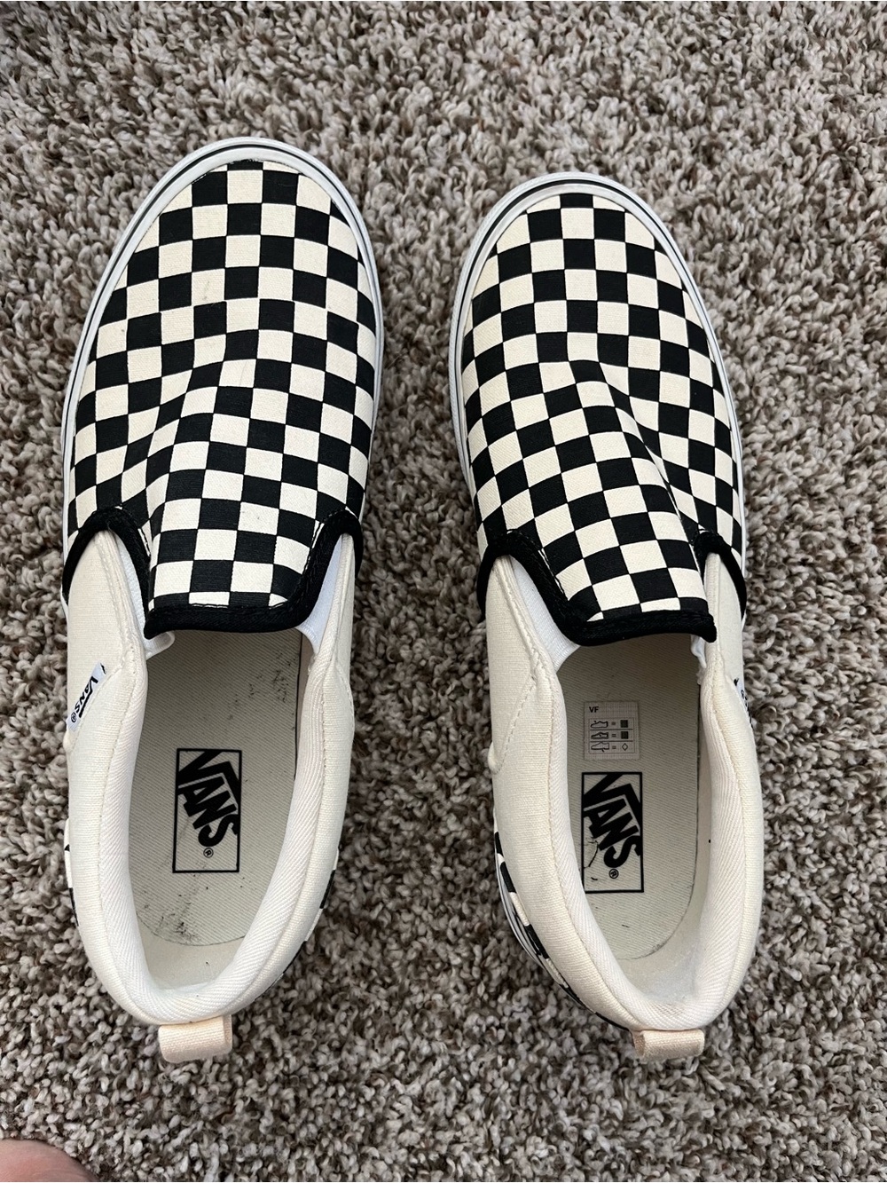 Vans Kids Checkerboard Slip-On Sneakers - Black & White size 6
